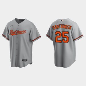 Men's Baltimore Orioles #25 Anthony Santander Gray Road Jersey
