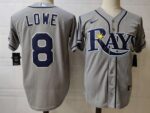 Men's Tampa Bay Rays #8 Brandon Lowe Grey Stitched Cool Base  Jersey