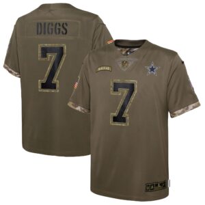 Trevon Diggs Dallas Cowboys  Youth 2022 Salute To Service Player Limited Jersey - Olive