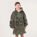 Kid B.B 89 Las Vegas Football Blanket Hoodie – Olive Salute to Service