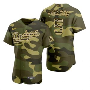 Men's Los Angeles Dodgers #5 Freddie Freeman Camo 2022 Armed Forces Day Jersey