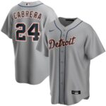Men's  Detroit Tigers #24 Miguel Cabrera Gray Road 2020 Jersey