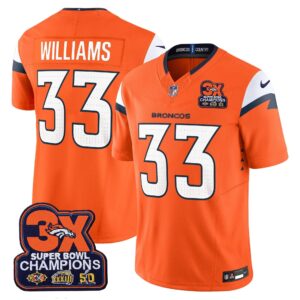Javonte Williams Denver Broncos-Time Champions Patch Vapor Limited Jersey - All Stitched