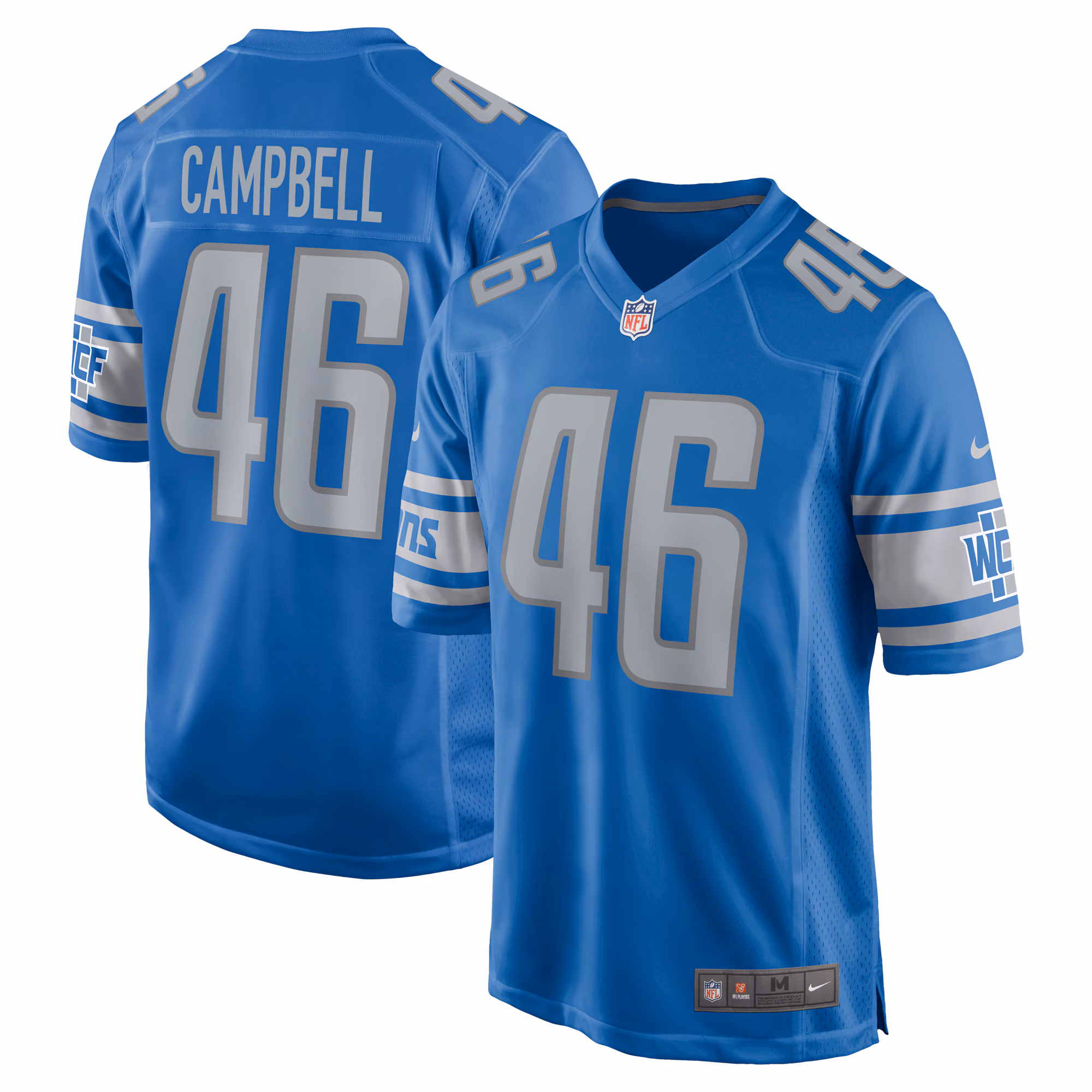 Jack Campbell Detroit Lions 2023 Draft First Round Pick Game Jersey - Blue