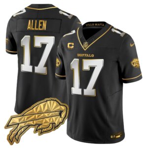 Josh Allen #17 Buffalo Bills BUF 2025 "Rivalries" Gold Vapor Limited Jersey - All Stitched