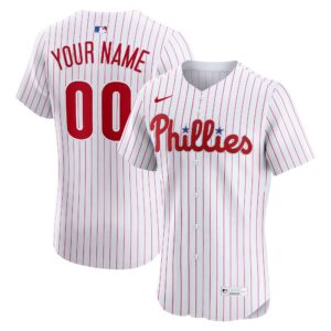Philadelphia Phillies White Home Elite Custom Jersey