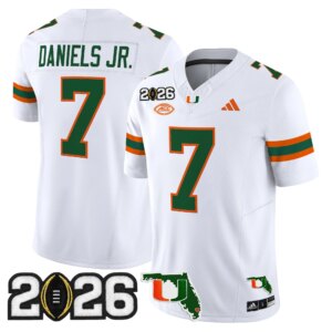 CJ Daniels #7 Miami Hurricanes MIA 2026 CFP Final & Florida Patch Vapor Limited Jersey - All Stitched
