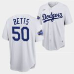 Men's Los Angeles Dodgers #50 Mookie Betts White 2022 All-Star Jersey