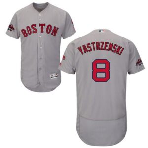 Men's Boston Red Sox #8 Carl Yastrzemski Grey Flexbase Collection 2018 World Series Champions Stitched Jersey