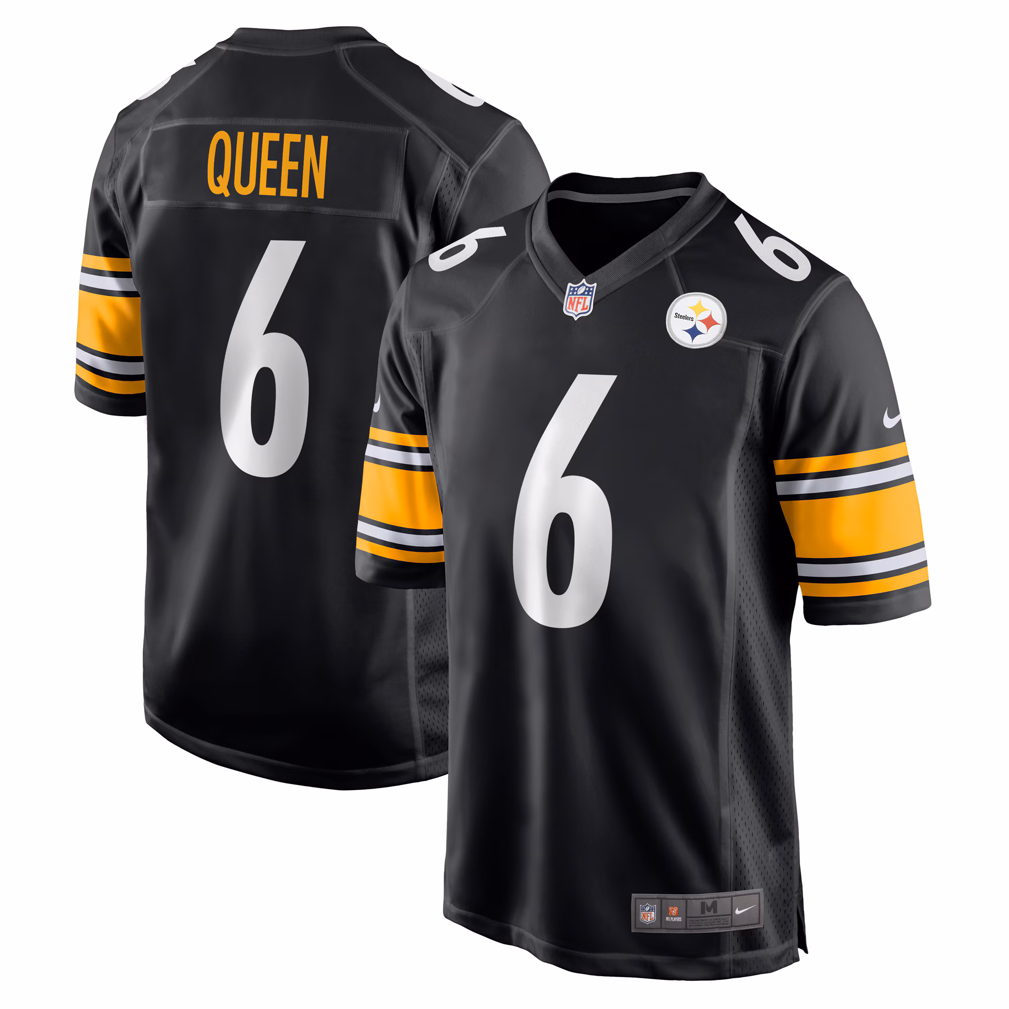 Patrick Queen Pittsburgh Steelers  Game Jersey -  Black