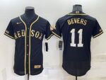 Men's  Boston Red Sox #11 Rafael Devers Black Golden Limited Flex Base Jersey