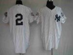 New York Yankees #2 Derek Jeter Stitched White Jersey