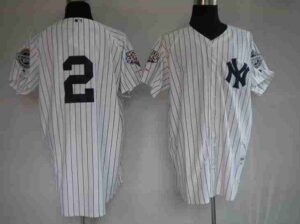 New York Yankees #2 Derek Jeter Stitched White Jersey