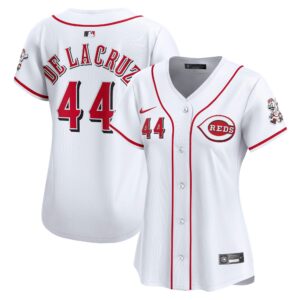 Women's Cincinnati Reds Elly De La Cruz #44 White Home Limited Player Jersey