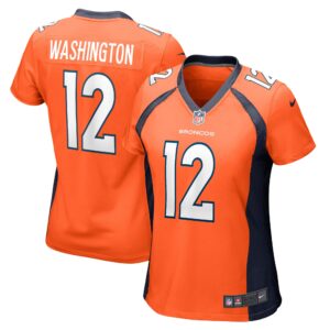 Montrell Washington Denver Broncos  Women's Game Player Jersey - Orange
