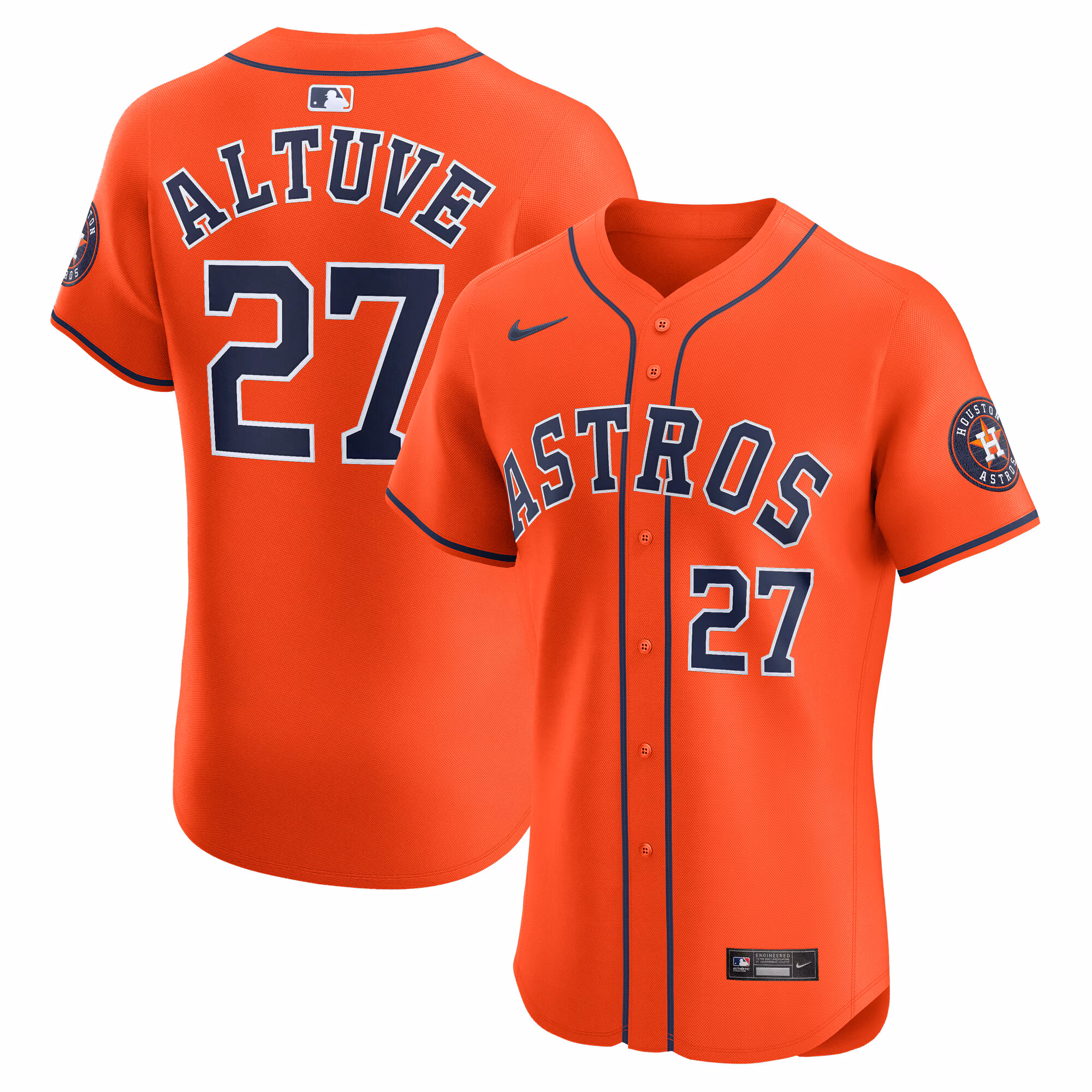 Houston Astros Jose Altuve #27 Orange Alternate Elite Player Jersey
