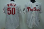 Philadelphia Phillies #50 Jamie Moyer Stitched White Red Strip Jersey