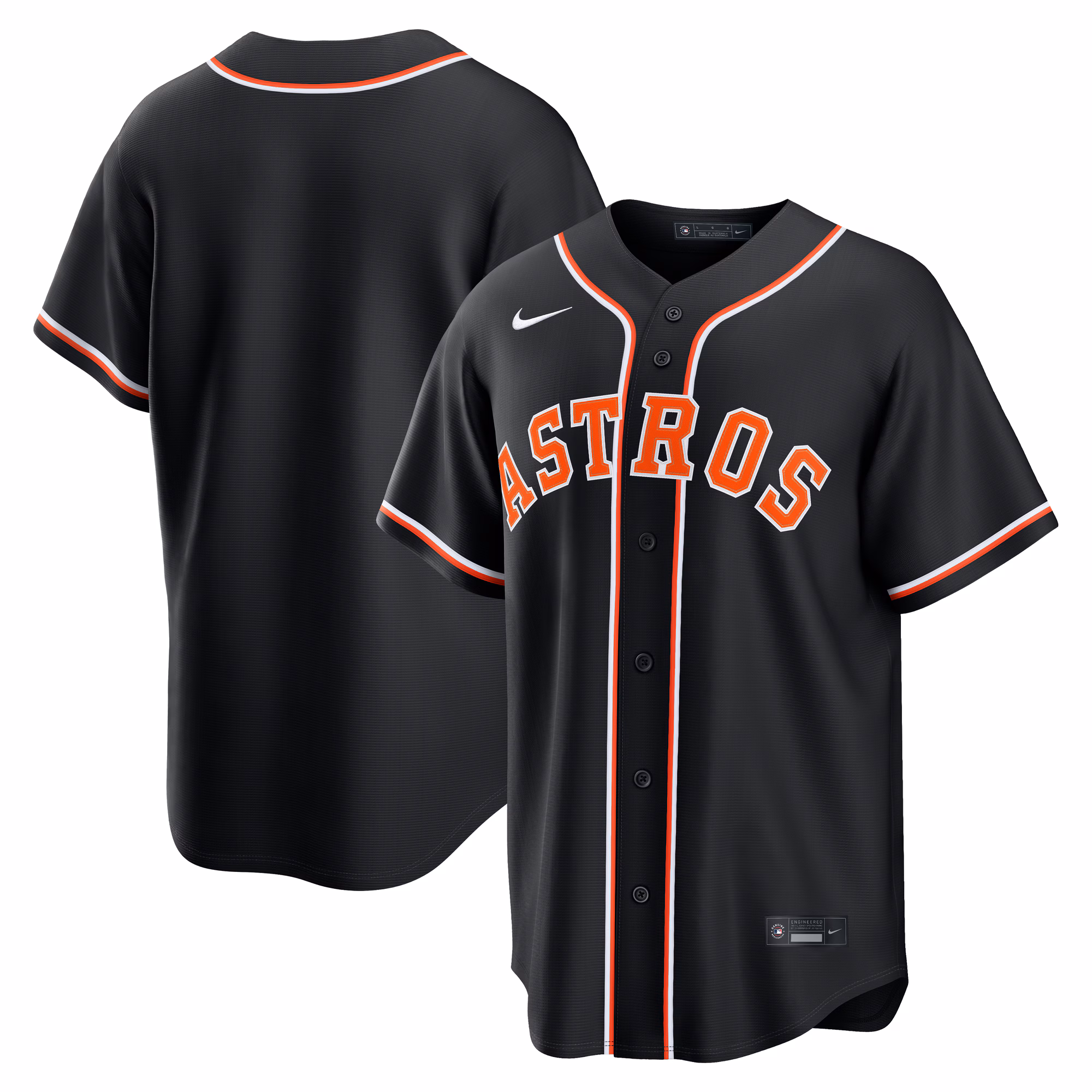 Team Houston Astros Fashion Replica Black Out Jersey