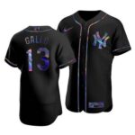 Men's New York Yankees #13 Joey Gallo  Iridescent Holographic Collection Flex Base Jersey - Black