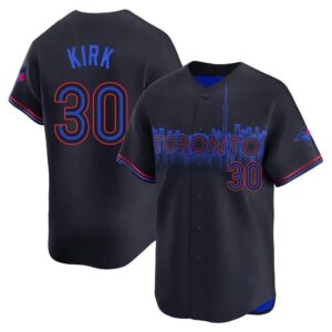 Men's #30 Alejandro Kirk Toronto Blue Jays  2025 City Connect Navy Jersey