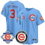 Alex Bregman #3 Chicago Cubs 150th Anniversary Vapor Limited Jersey - All Stitched