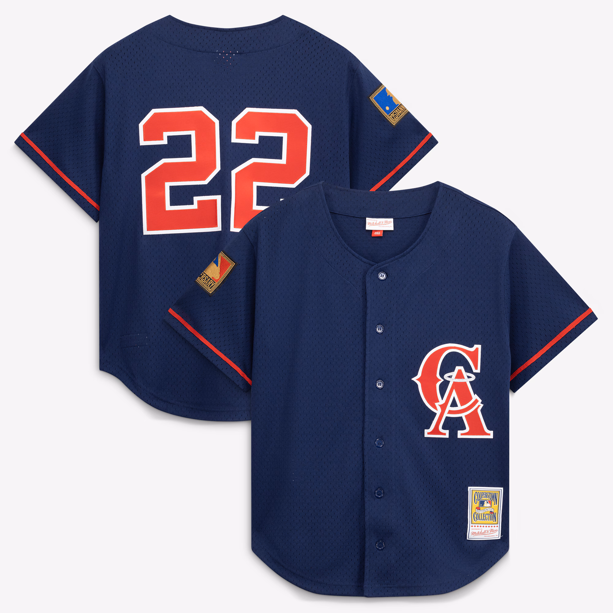 California Angels Bo Jackson Mitchell & Ness Navy Cooperstown Collection Mesh Batting Practice Button-Up Jersey