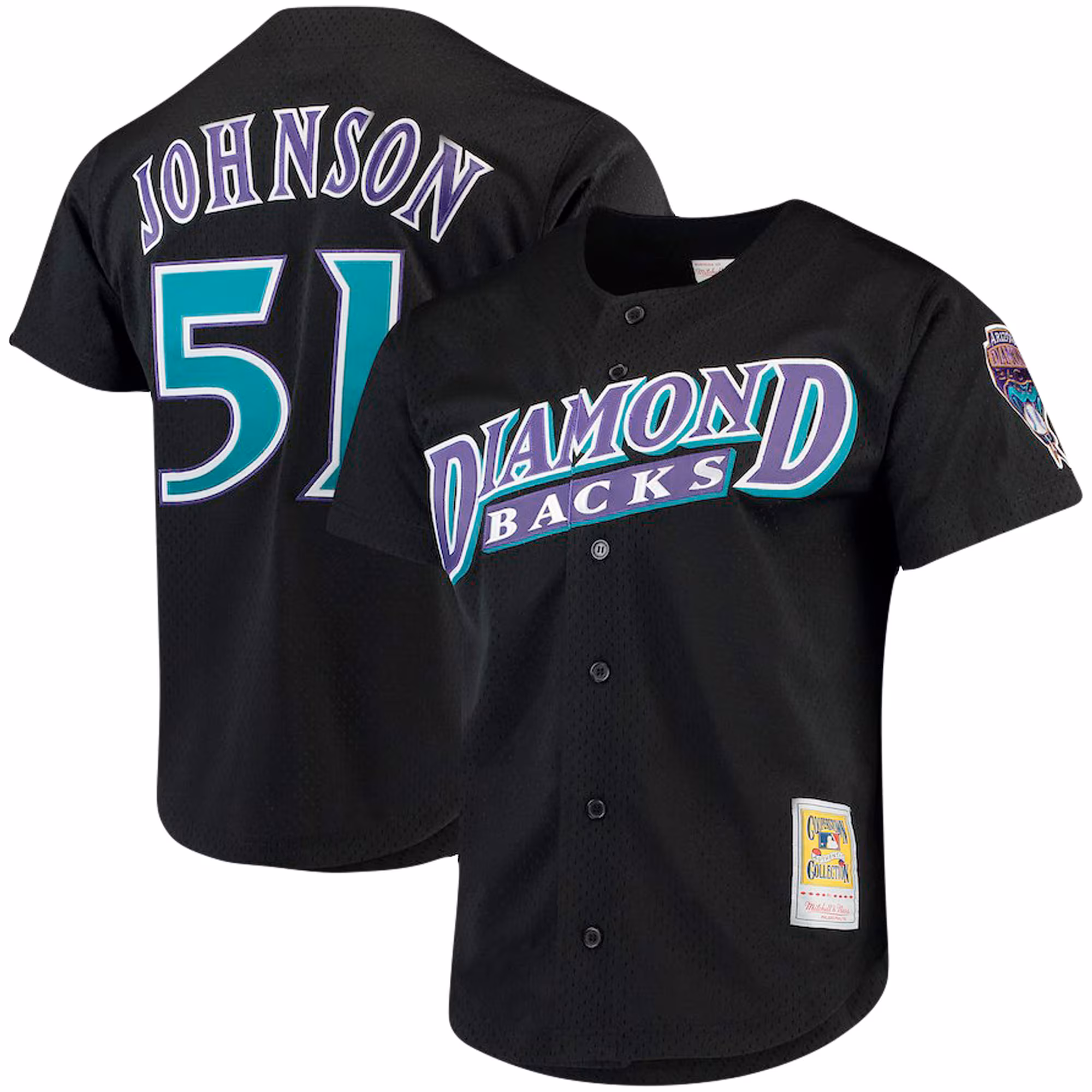 Arizona Diamondbacks Randy Johnson #51 Mitchell & Ness Black Big & Tall Cooperstown Mesh Batting Practice Jersey