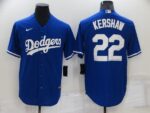Men's Los Angeles Dodgers #22 Clayton Kershaw Blue Cool Base Stitched Jersey