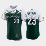 Men's Colorado Rockies #23 Kris Bryant 2022 City Connect Green Jersey