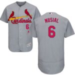 St. Louis Cardinals #6 Stan Musial Grey Flexbase Collection Stitched Jersey
