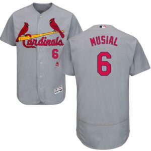 St. Louis Cardinals #6 Stan Musial Grey Flexbase Collection Stitched Jersey