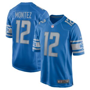 Steven Montez Detroit Lions  Home Game Player Jersey - Blue