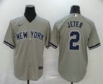 Men's New York Yankees #2 Derek Jeter Gray Stitched Cool Base  Jersey