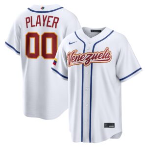 Pick-A-Player #00 Venezuela Baseball White 2026 World Baseball Classic Custom Home Stadium Jersey