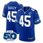 Seattle Seahawks Kenny Easley #45 Royal Alternate 50th Season Game Jersey