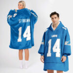 Adult St.B 14 Detroit Football Unisex Blanket Hoodie