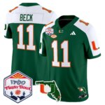 Carson Beck #11 Miami Hurricanes MIA 2026 The Fiesta Bowl & Florida Patch Vapor Limited Jersey - All Stitched