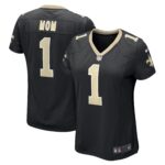 Number 1 Mom New Orleans Saints Women's Game Jersey - Black