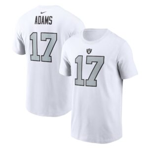 Men's Davante Adams White Las Vegas Raiders Player Name & Number T-Shirt