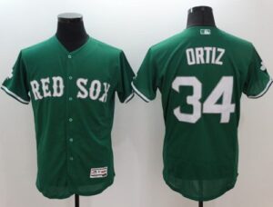 Boston Red Sox #34 David Ortiz Green Celtic Flexbase Collection Stitched Jersey
