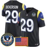 Eric Dickerson #29 Los Angeles Rams 2025 United States 250th Anniversary Patch Vapor Limited Jersey - All Stitched