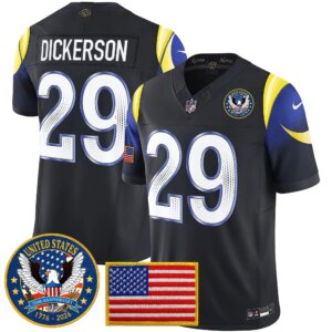 Eric Dickerson #29 Los Angeles Rams 2025 United States 250th Anniversary Patch Vapor Limited Jersey - All Stitched