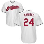Cleveland Indians #24 Manny Ramirez White New Cool Base Stitched Jersey
