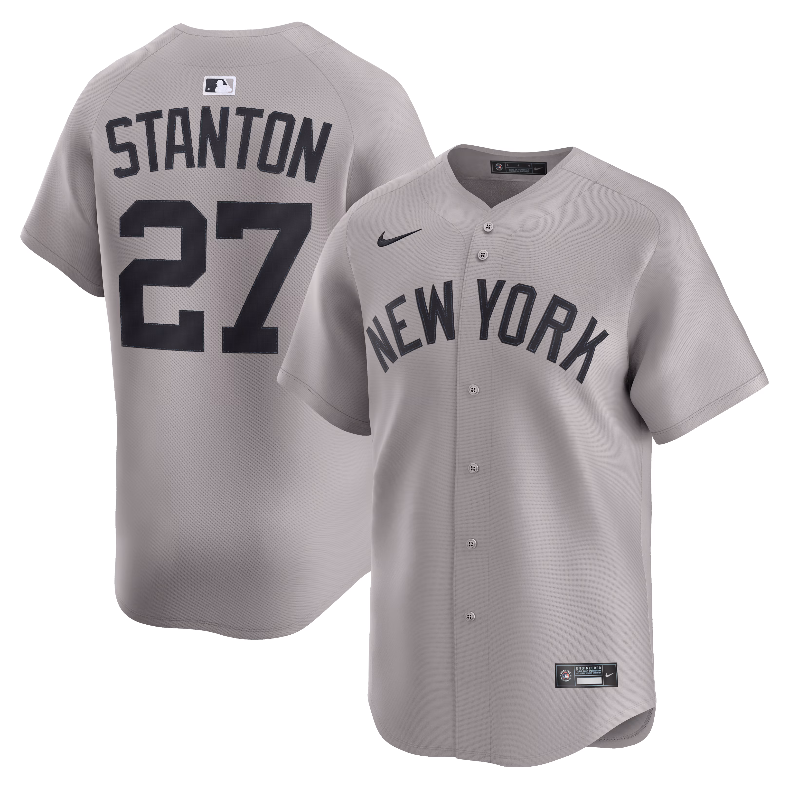 New York Yankees Giancarlo Stanton #27 Gray Road Limited Jersey