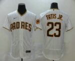 Men's San Diego Padres #23 Fernando Tatis Jr. White Pinstripe Stitched Flex Base  Jersey