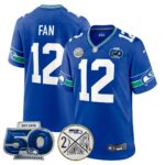 12th Fan #12 Seattle Seahawks Super Bowl 50th Patch Vapor Limited Game Jersey - All Stitched