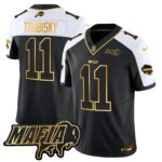 Mitchell Trubisky #11 Buffalo Bills BUF 2024 Bills Mafia Patch Gold Vapor Limited Jersey - All Stitched