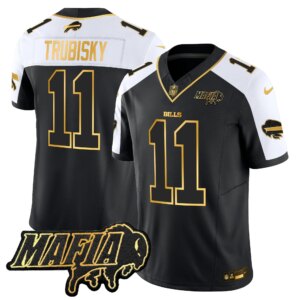 Mitchell Trubisky #11 Buffalo Bills BUF 2024 Bills Mafia Patch Gold Vapor Limited Jersey - All Stitched