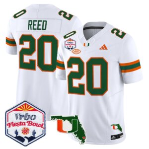 Ed Reed #20 Miami Hurricanes MIA 2026 The Fiesta Bowl & Florida Patch Vapor Limited Jersey - All Stitched