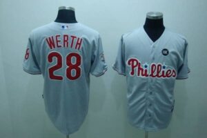 Philadelphia Phillies #28 Jayson Werth Stitched Grey Jersey